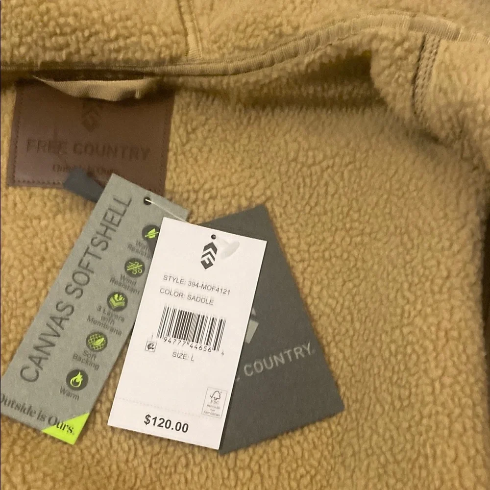 NWT Men’s FREE COUNTRY Water and Wind Resistant Jacket - Picture 3 of 5